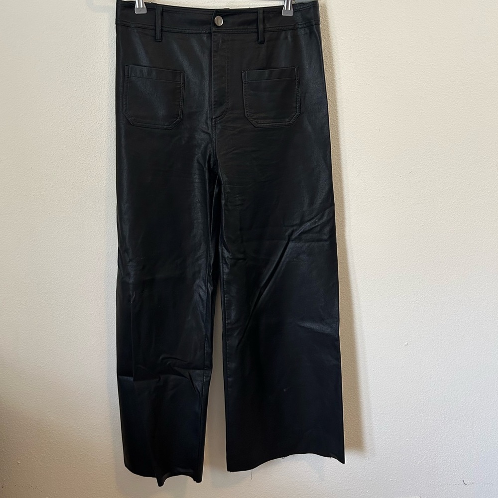 Entro leather wide leg trousers